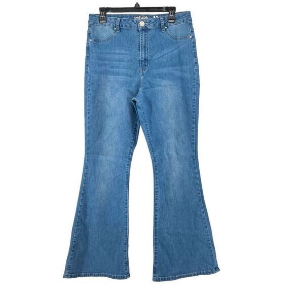 Refuge Austin Light Wash High Rise Stretch Flare Jegging Denim Jeans Size 11 - Picture 1 of 15